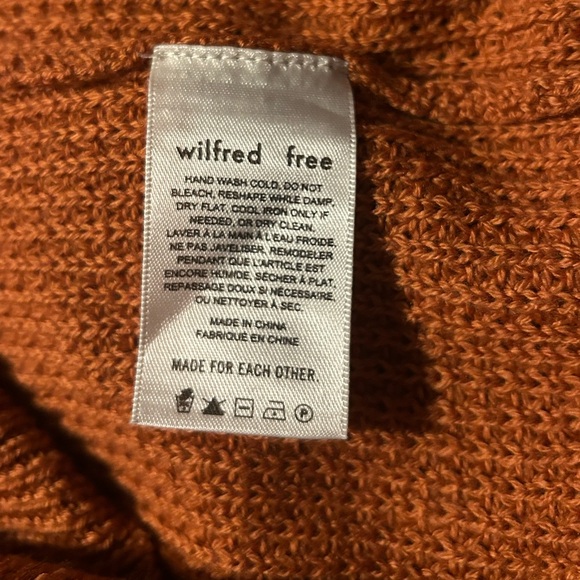 Aritzia Wilfred Merino Wool Orange Women’s Size Large Orange Knit Sweater - Picture 4 of 8